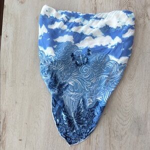 Free people Blue and White Scarf top